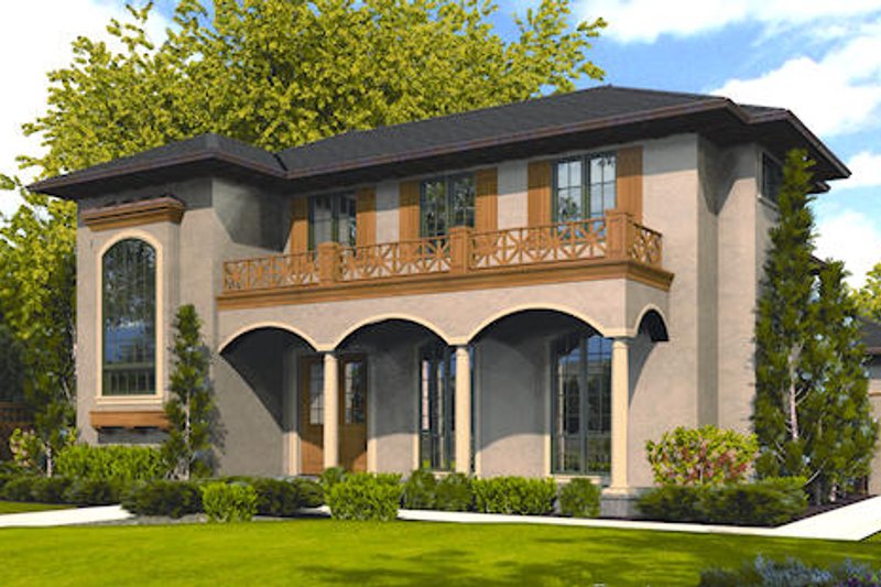 Architectural House Design - Mediterranean Exterior - Front Elevation Plan #48-243