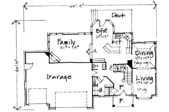 Floor Plan - Main Floor for Traditional House Plan #308-226 - 4 bed, 2.5 bath