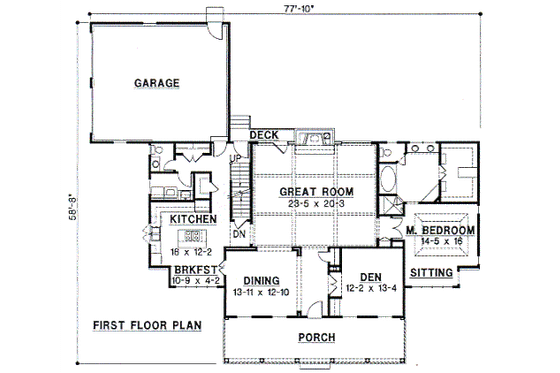 Floor Plan - Main Floor for Country House Plan #67-236 - 4 bed, 4 bath