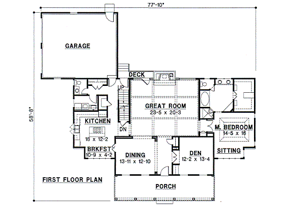 Country Floor Plan - Main Floor Plan #67-236