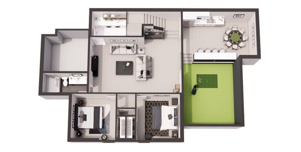 Modern Floor Plan - Lower Floor Plan #51-1281