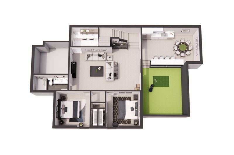 Home Plan - Floor Plan - Lower Floor 1 for Modern House Plan #51-1281 - 5 bed, 3.5 bath