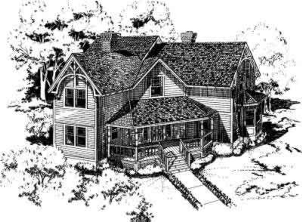 Exterior - Front Elevation 2 for European House Plan #312-329 - 3 bed, 2.5 bath