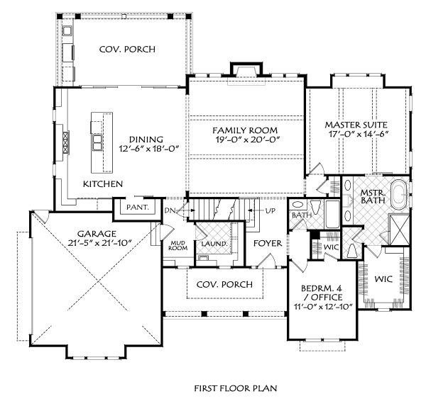 Farmhouse Floor Plan - Main Floor Plan #927-1007