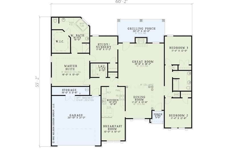 Dream House Plan - Floor Plan - Main Floor for European House Plan #17-584 - 3 bed, 2 bath