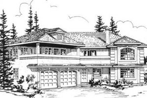 European Exterior - Front Elevation Plan #18-9333