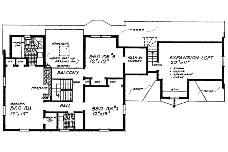 Dream House Plan - Floor Plan - Upper Floor for Colonial House Plan #315-108 - 4 bed, 2.5 bath