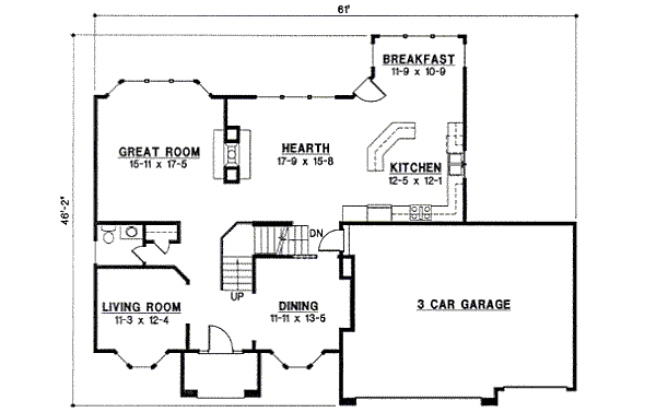 Traditional Floor Plan - Main Floor Plan #67-821