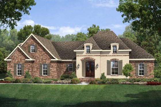 Exterior - Front Elevation 3 for European House Plan #430-118 - 3 bed, 2 bath