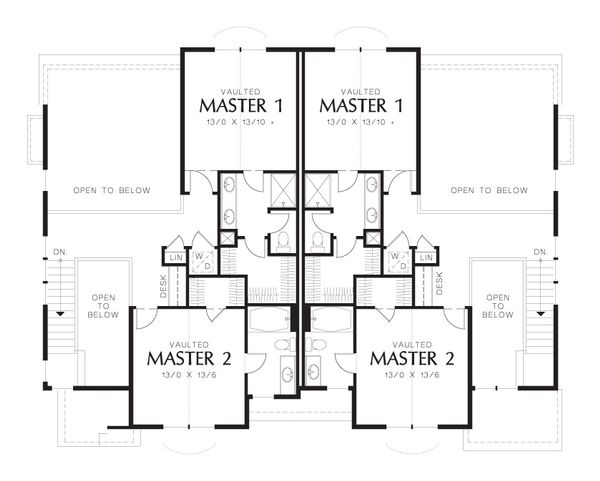House Design - Craftsman Floor Plan - Upper Floor Plan #48-626