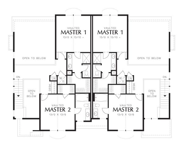 Home Plan - Craftsman Floor Plan - Upper Floor Plan #48-626
