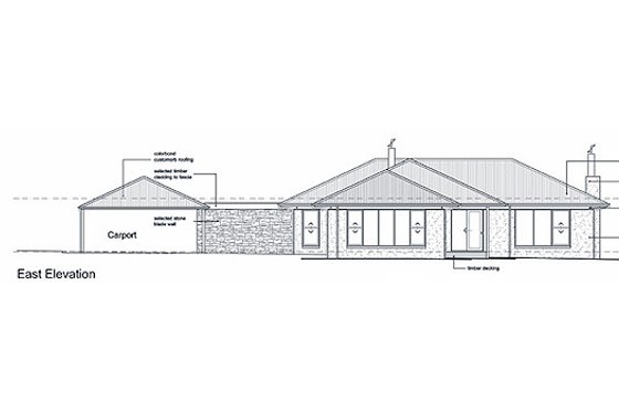 Exterior - Other Elevation 3 for Ranch House Plan #496-6 - 3 bed, 2 bath