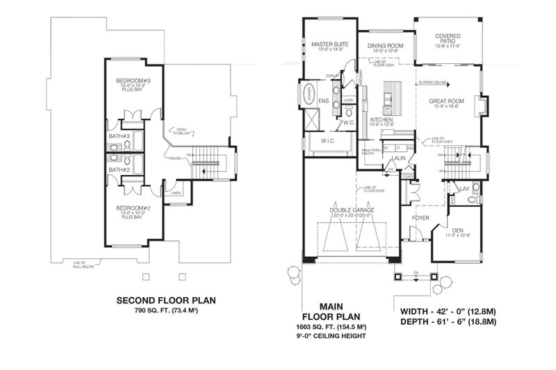 Home Plan - Floor Plan - Main Floor for Modern House Plan #1100-49 - 3 bed, 3.5 bath