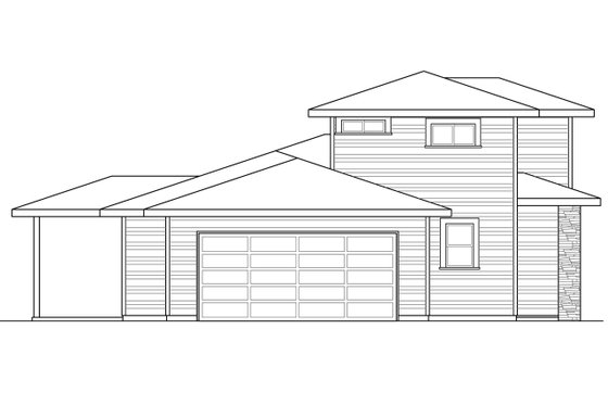 Exterior - Other Elevation for Prairie House Plan #124-1035 - 3 bed, 2.5 bath