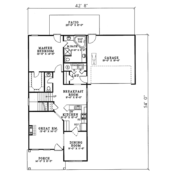 House Design - Southern Floor Plan - Main Floor Plan #17-2054