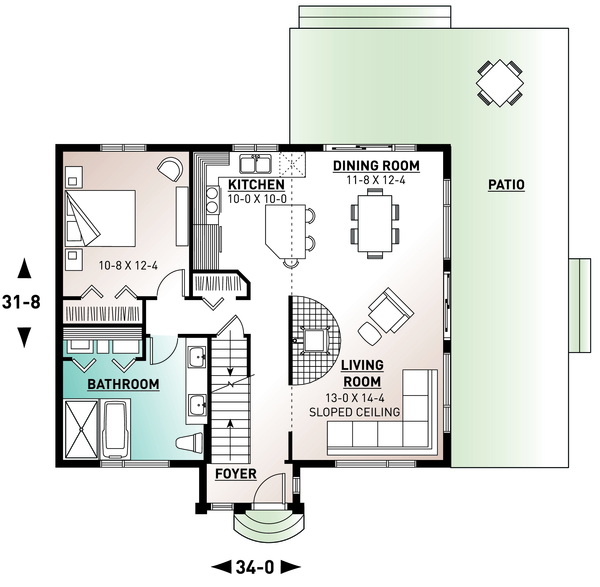 Home Plan - Contemporary Floor Plan - Main Floor Plan #23-2037