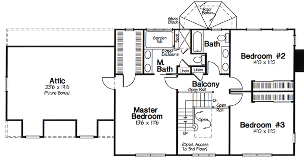 Colonial Floor Plan - Upper Floor Plan #312-583