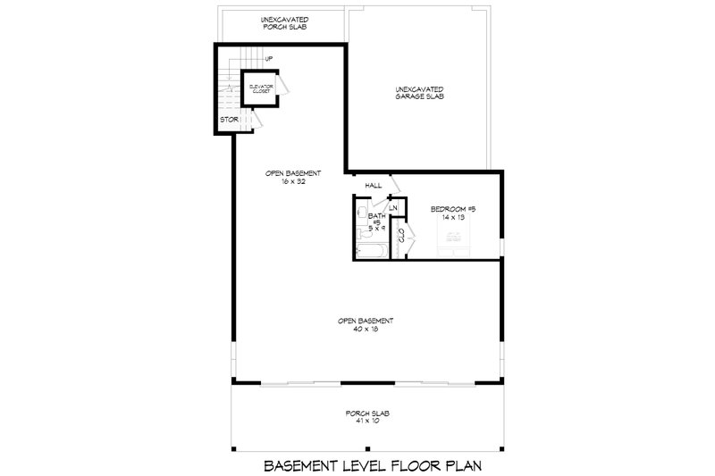 House Blueprint - Floor Plan - Lower Floor for Contemporary House Plan #932-1401 - 4 bed, 5 bath