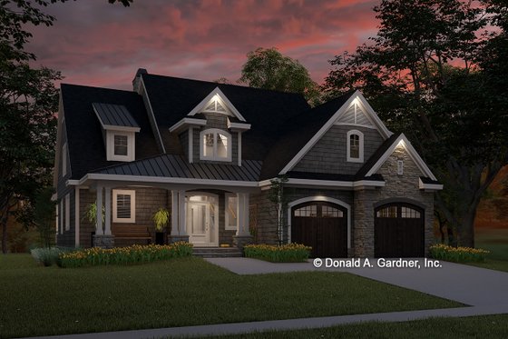 Exterior - Front Elevation 4 for Country House Plan #929-1075 - 4 bed, 3.5 bath