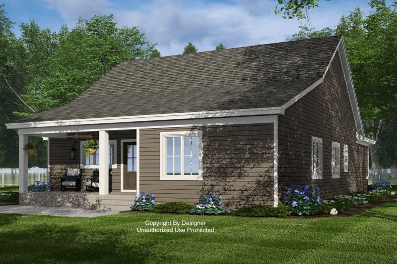 House Design - Exterior - Rear Elevation 1 for Bungalow House Plan #51-1402 - 3 bed, 2 bath