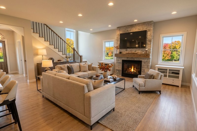 House Plan Design - Interior - Family Room 1 for Farmhouse House Plan #51-1538 - 3 bed, 3.5 bath