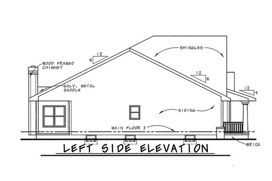 Exterior - Other Elevation for Cottage House Plan #20-1208 - 2 bed, 2 bath