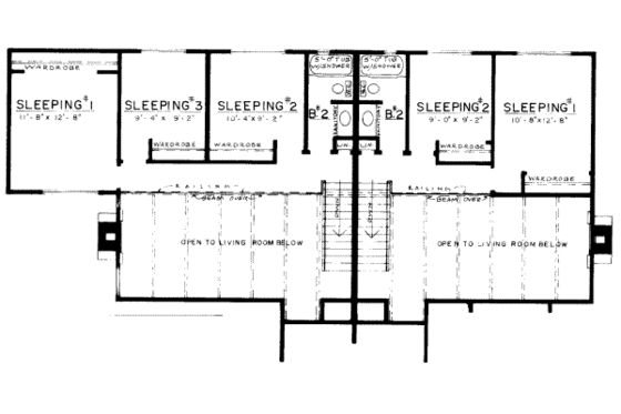 Floor Plan - Upper Floor for Modern House Plan #303-416 - 3 bed, 1.5 bath