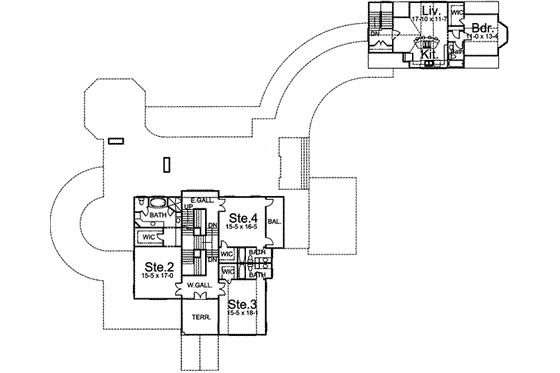 Floor Plan - Upper Floor for Victorian House Plan #119-175 - 4 bed, 5.5 bath