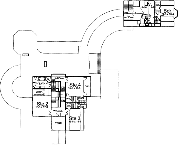 Architectural House Design - Victorian Floor Plan - Upper Floor Plan #119-175