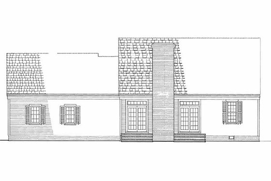 Exterior - Rear Elevation for Colonial House Plan #137-180 - 3 bed, 2.5 bath