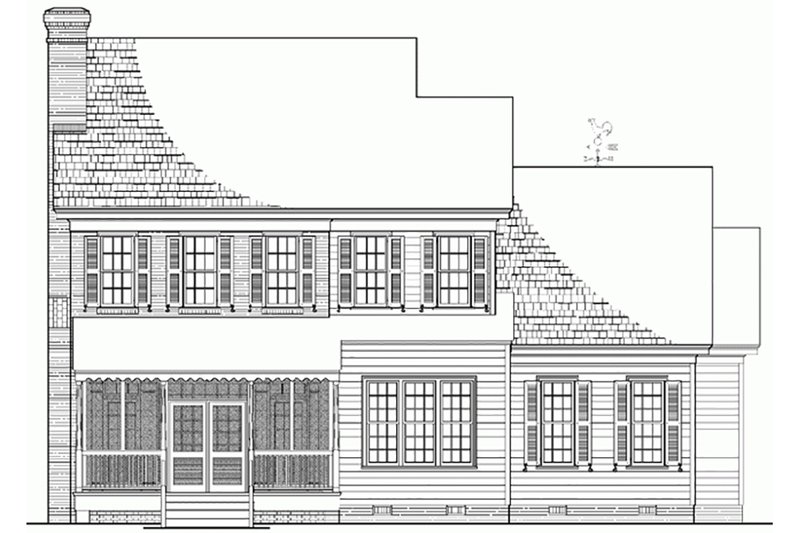 Home Plan - Exterior - Rear Elevation for Colonial House Plan #137-187 - 4 bed, 3.5 bath