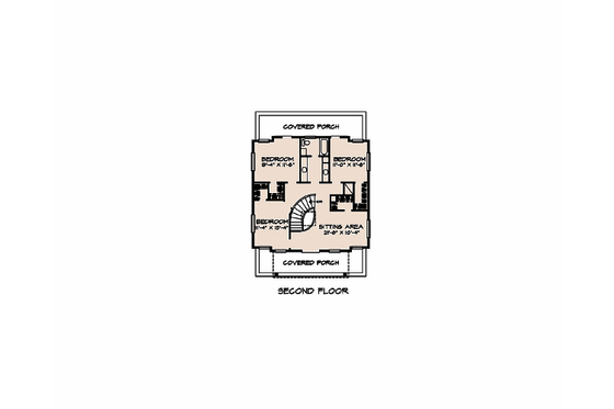 Floor Plan - Upper Floor for Adobe / Southwestern House Plan #140-142 - 4 bed, 2.5 bath