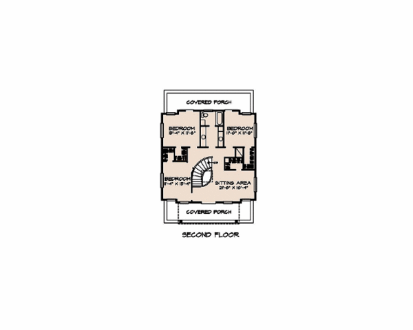 Adobe / Southwestern Floor Plan - Upper Floor Plan #140-142