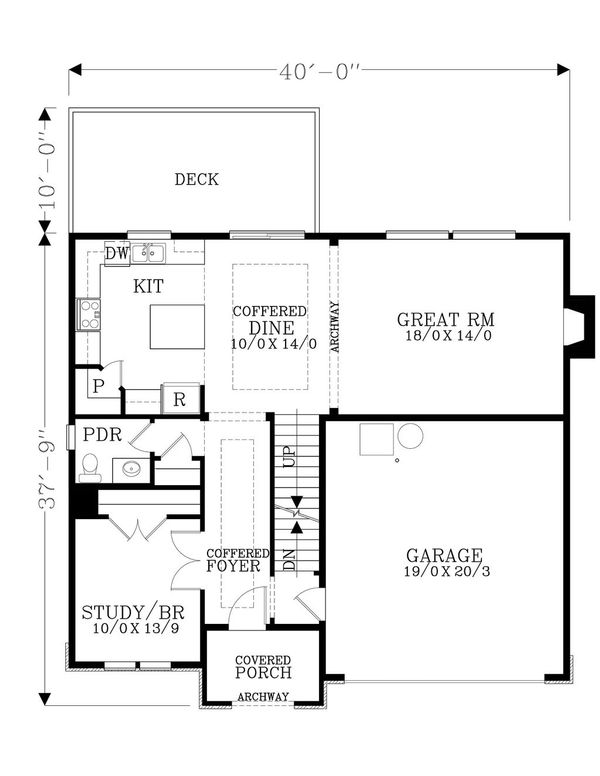 Home Plan - Craftsman Floor Plan - Main Floor Plan #53-536