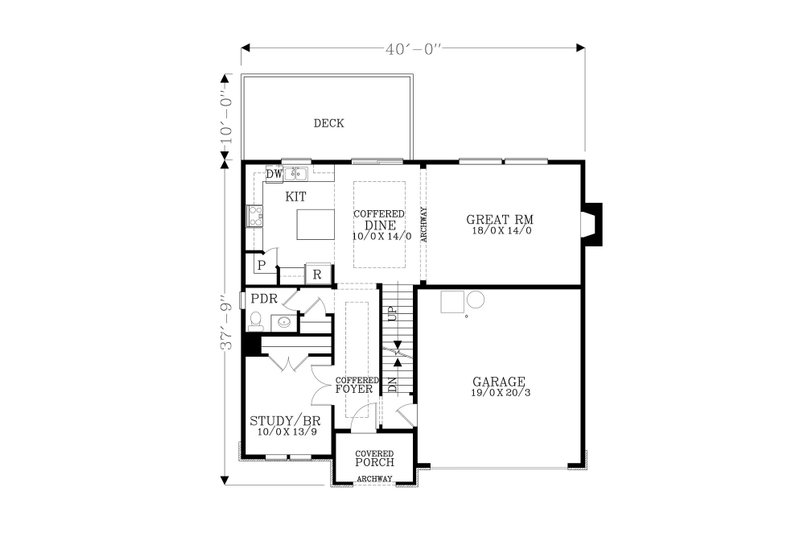 Home Plan - Floor Plan - Main Floor for Craftsman House Plan #53-536 - 5 bed, 3.5 bath