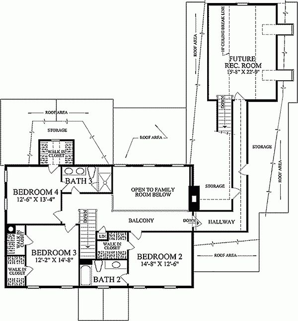 Dream House Plan - Colonial Floor Plan - Upper Floor Plan #137-172