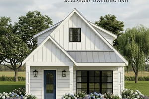 Home Plan - Exterior - Front Elevation for Cottage House Plan #1123-8 - 1 bed, 1 bath