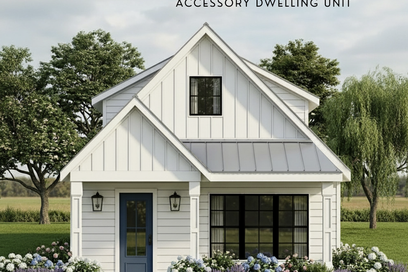 Home Plan - Exterior - Front Elevation 2 for Cottage House Plan #1123-8 - 1 bed, 1 bath