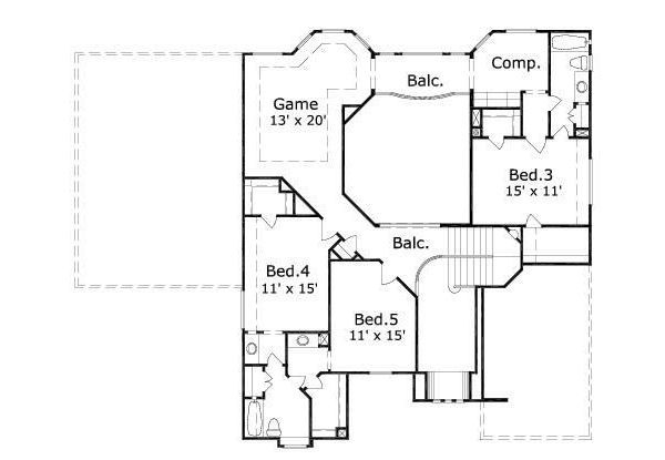 European Floor Plan - Upper Floor Plan #411-775