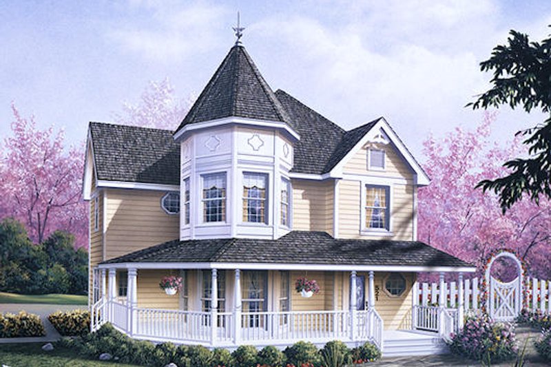 Architectural House Design - Victorian Exterior - Front Elevation Plan #57-226