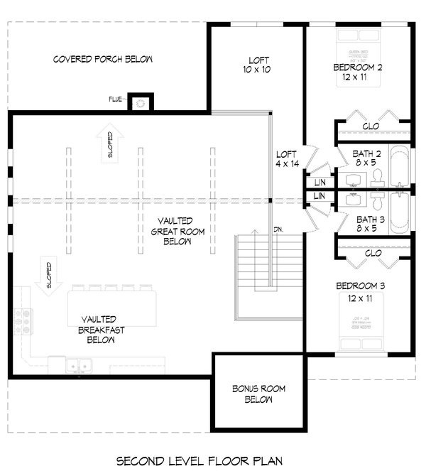 House Blueprint - Traditional Floor Plan - Upper Floor Plan #932-413