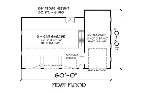 Floor Plan - Main Floor for Country House Plan #75-205, 0 bath