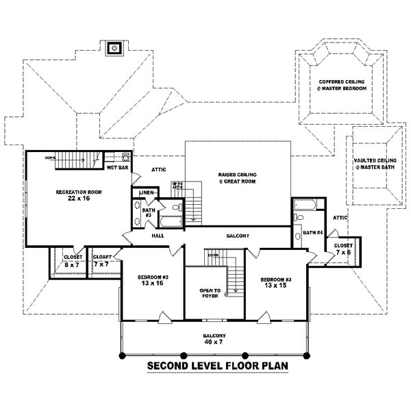 Southern Floor Plan - Upper Floor Plan #81-1657