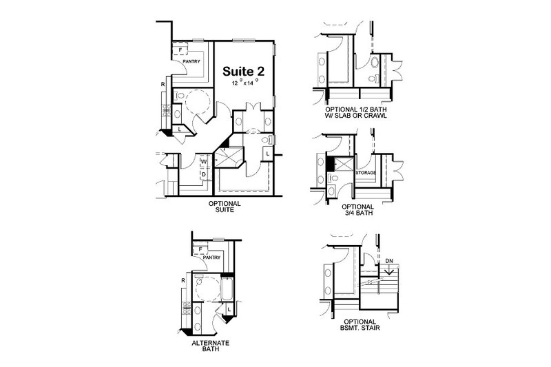 Dream House Plan - Floor Plan - Other Floor for European House Plan #20-2065 - 3 bed, 2 bath