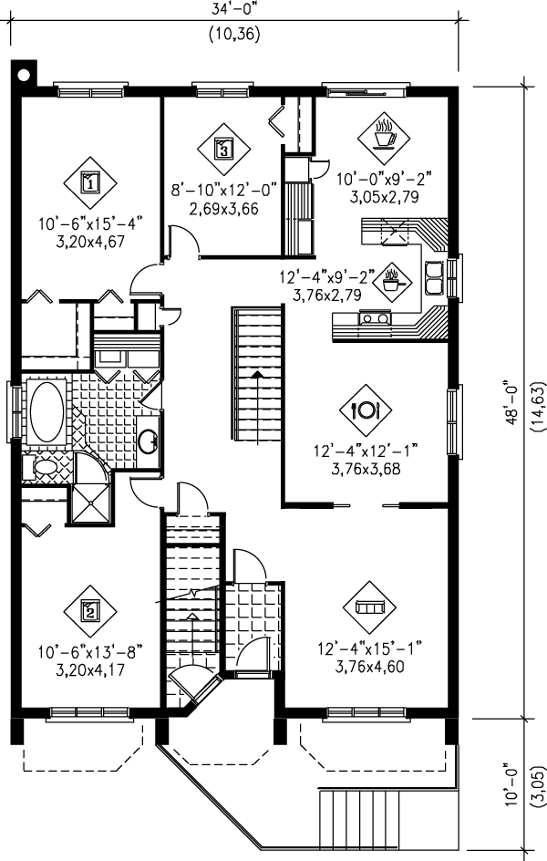 Contemporary Floor Plan - Main Floor Plan #25-351