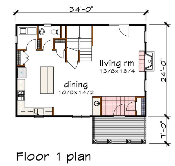 Craftsman Floor Plan - Main Floor Plan #79-297