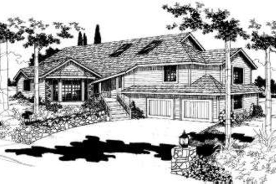 Exterior - Front Elevation for Traditional House Plan #303-434 - 4 bed, 3.5 bath