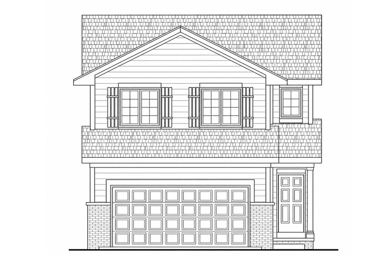 House Blueprint - Exterior - Front Elevation 3 for Traditional House Plan #20-2101 - 3 bed, 2.5 bath
