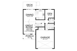 Floor Plan - Main Floor for Craftsman House Plan #112-192 - 3 bed, 2.5 bath