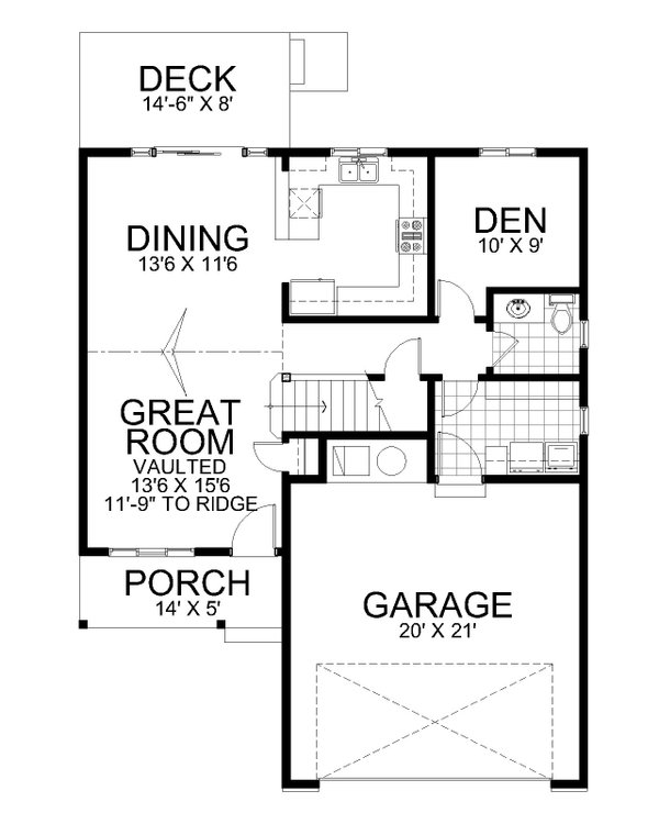 Craftsman Floor Plan - Main Floor Plan #112-192
